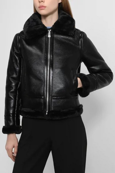 Кожаная куртка женская Guess W2BL03 WETL0 черная M
