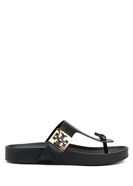 Женские кожаные тапочки Tory Burch, черный