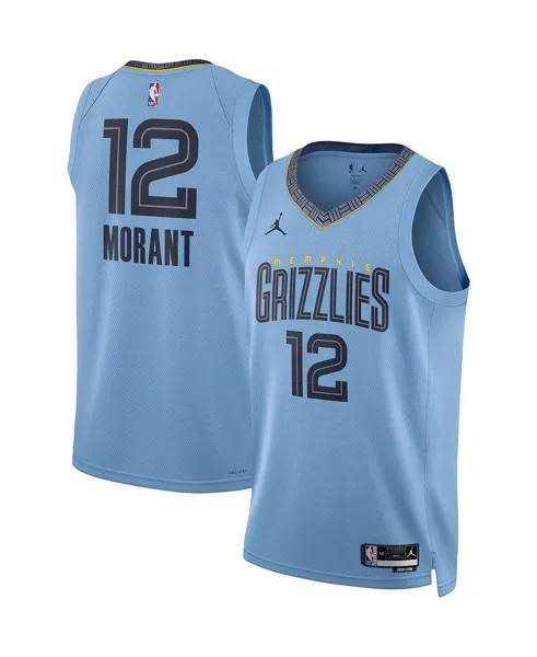 Мужская голубая мужская футболка бренда Ja Morant Memphis Grizzlies 2022/23 Statement Edition Swingman Jordan