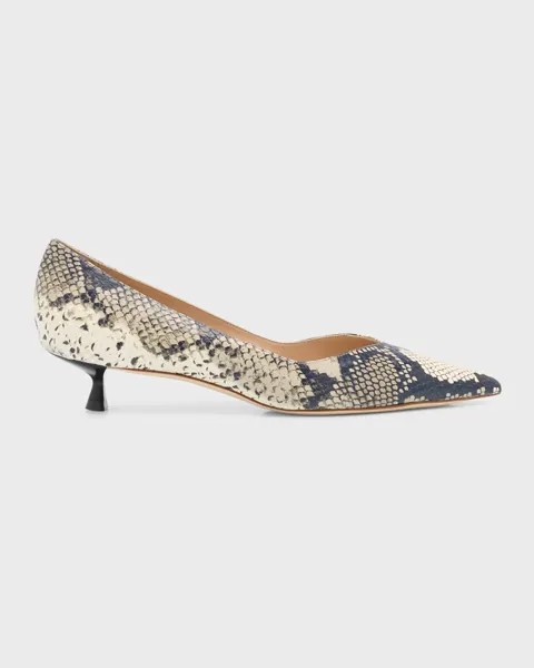 Туфли на каблуке-рюмочке с тиснением Eva Stuart Weitzman, цвет New Roccia