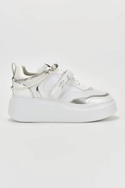 Кожаные спортивные туфли с цепочкой Karl Lagerfeld, белый