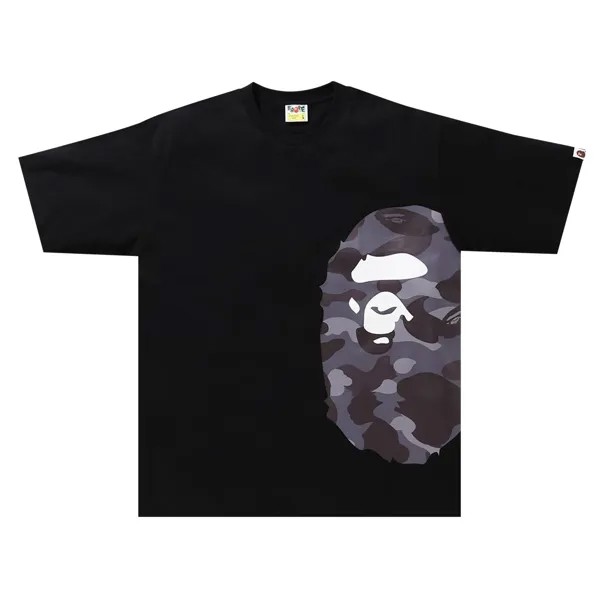 Свободная футболка BAPE Color Camo Side Big Ape Head, черный/бордовый