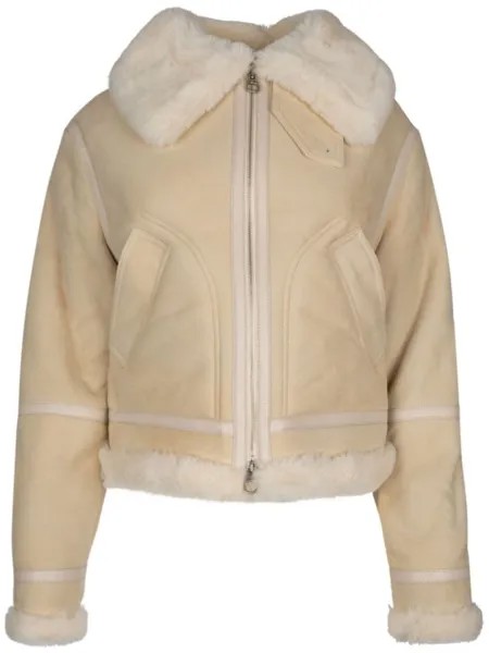 Loro Piana куртка с отделкой из овчины, нейтральный цвет