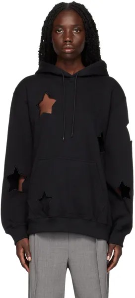 Худи черного цвета со звездным вырезом MSGM