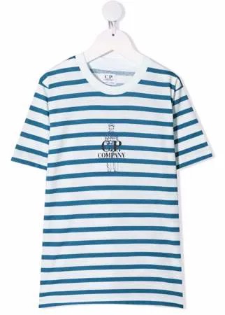 C.P. Company Kids полосатая футболка с логотипом