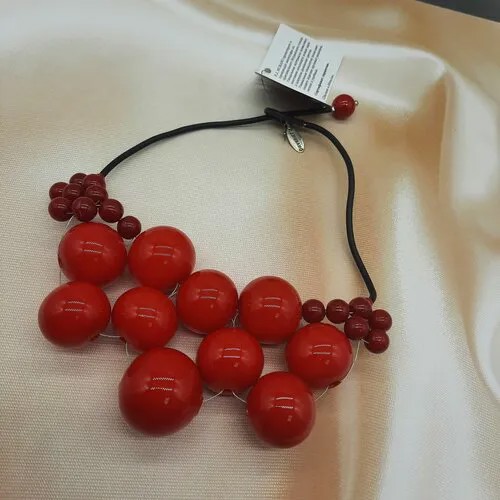 Колье PJ Murano, черный, красный