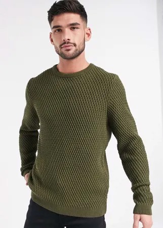 Фактурный джемпер цвета хаки ASOS DESIGN-Зеленый цвет