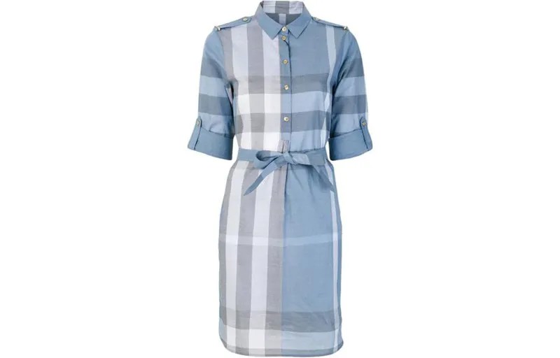 Платье с длинными рукавами женское светло-голубое Burberry