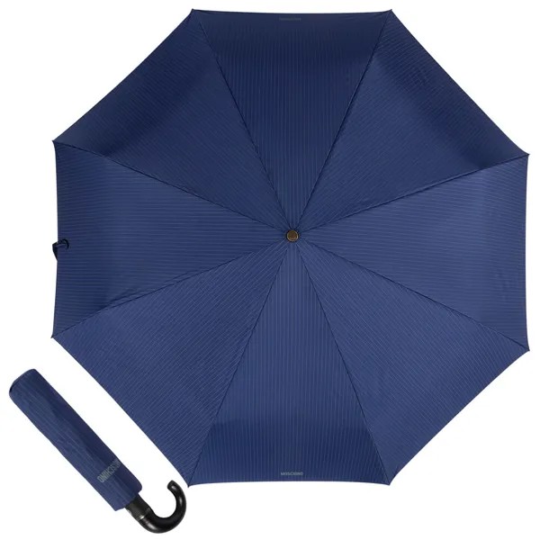 Зонт складной мужской автоматический MOSCHINO 8509-ToplessF синий