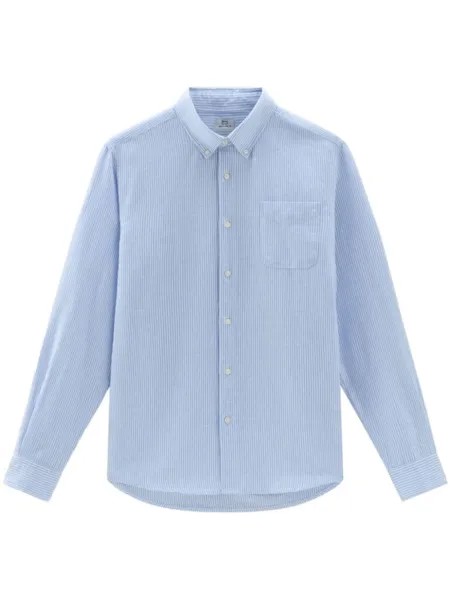 Woolrich полосатая рубашка на пуговицах, синий