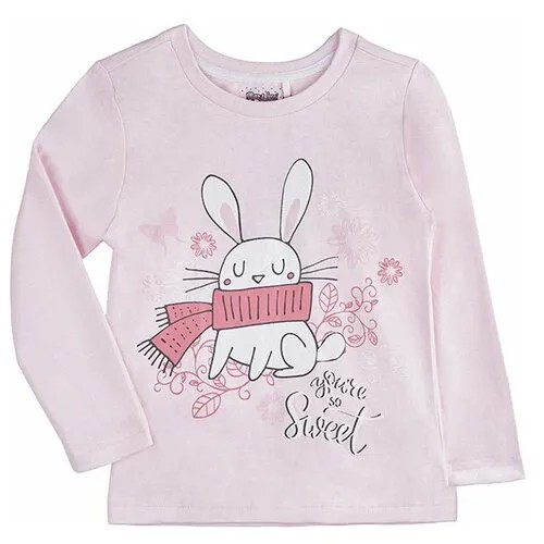 Фуфайка (футболка) длинный рукав детская для девочек AW19C41503218; Max&Jessi; Размер: 6-7; цвет: светло-розовый