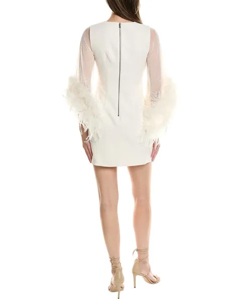 Alice + olivia Izola шелковое платье прямого кроя, белый