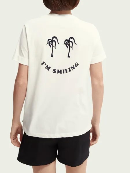 Футболка свободного кроя из органического материала с рисунком Scotch & Soda, цвет Off White