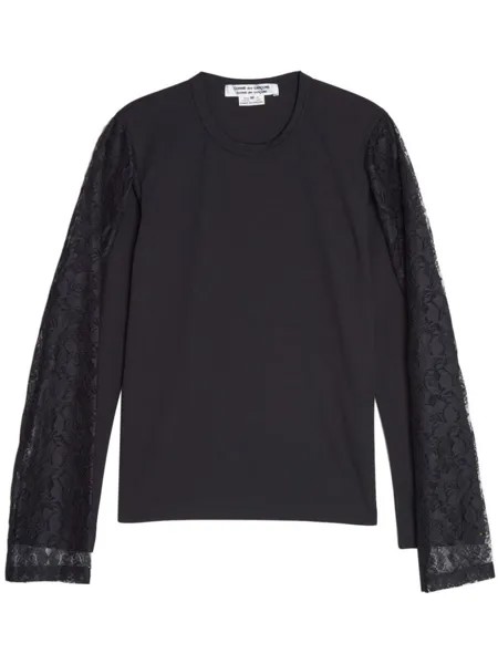 Футболка Raschel с кружевной вставкой Comme Des Garçons Comme Des Garçons, черный