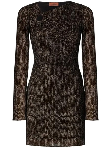 Missoni платье мини из тюля со сборками, коричневый