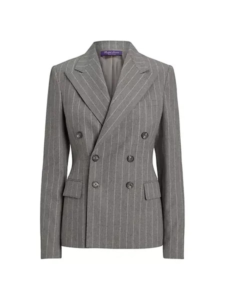 Фланелевой пиджак Safford в меловую полоску Ralph Lauren Collection, серый