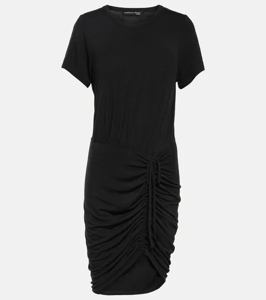 Мини-платье Hannock из джерси со сборками VERONICA BEARD, черный