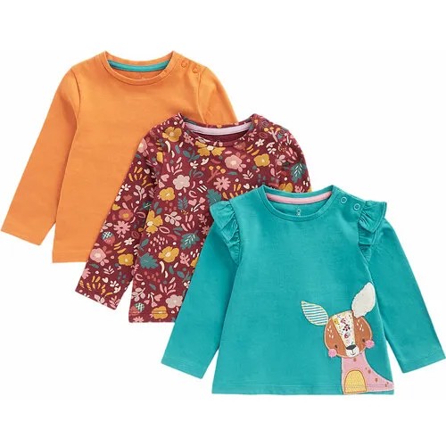 Лонгслив mothercare, размер 80, бордовый, голубой, оранжевый