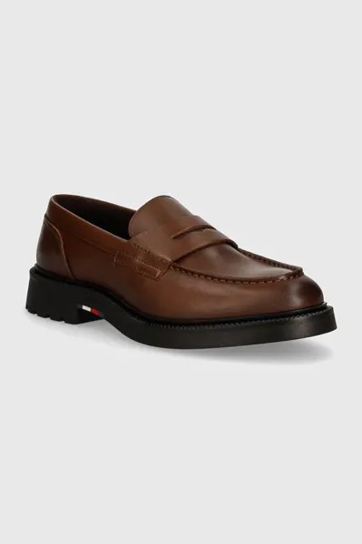 Кожаные мокасины LIGHT HILFIGER LEATHER LOAFER Tommy Hilfiger, коричневый