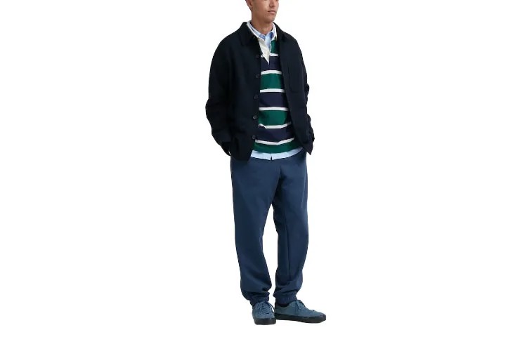 Трикотажные спортивные штаны унисекс темно-синие Uniqlo