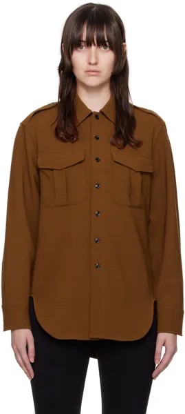 Коричневая рубашка в стиле милитари Howie rag & bone