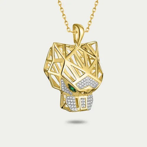 Подвеска GOLD CENTER, желтое золото, 585 проба, фианит