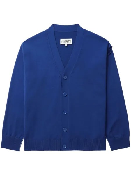 MM6 Maison Margiela кардиган тонкой вязки с вырезом, синий