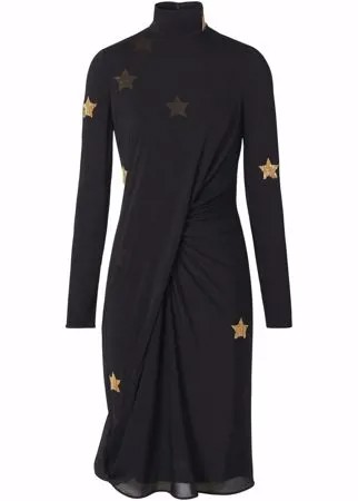 Burberry драпированное платье с декором Star