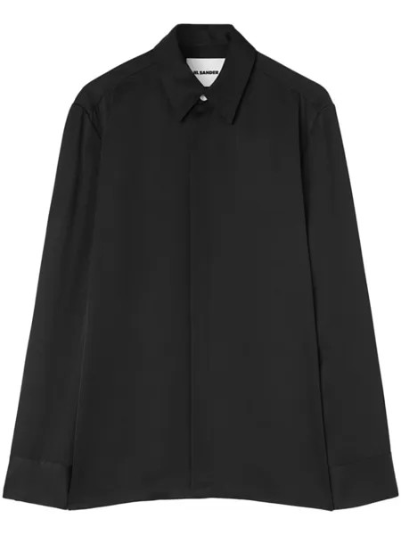 Jil Sander рубашка с потайной застежкой, черный