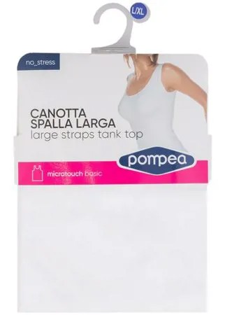 Эластичная майка Pompea, CANOTTA SP.L.FEEL на широких бретелях,размер S/M, белый