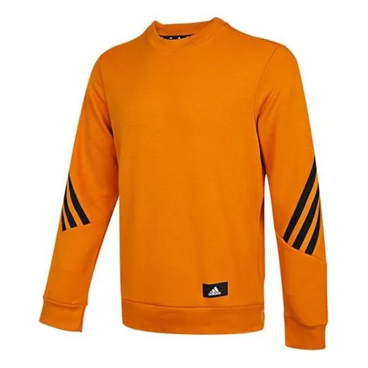 Толстовка Men's adidas Stripe Sports Round Neck Pullover Yellow, желтый