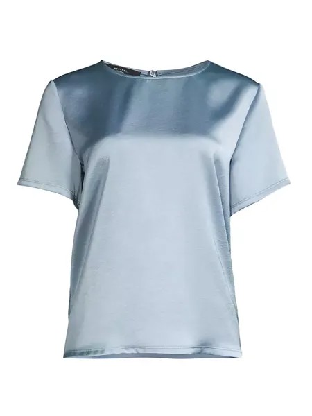 Атласная блузка Gilbert с передом Weekend Max Mara, синий