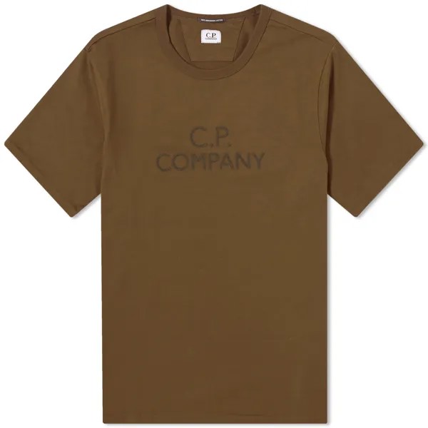 Футболка C.P. Company 30/2 Mercerized Jersey Twisted Logo T-Shirt, цвет Ivy Green