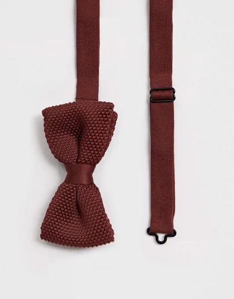 Коричневый трикотажный галстук-бабочка Twisted Tailor