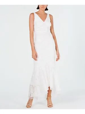 CALVIN KLEIN Женское белое вечернее платье макси без рукавов с V-образным вырезом 6