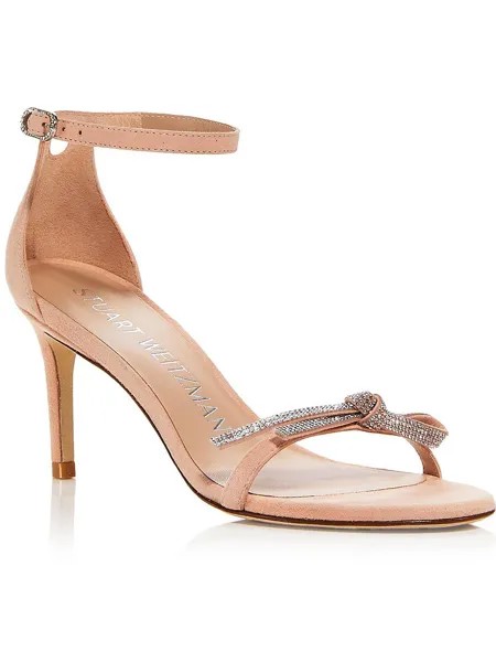 Женское замшевое платье Nudist SW с бантом с ремешком на щиколотке Stuart Weitzman, розовый