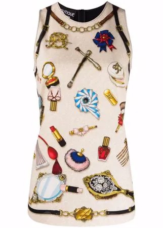 Boutique Moschino блузка без рукавов с графичным принтом