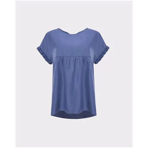 Блуза Ummami с рюшами шелк 278 (синий XXL/XXXL/170)