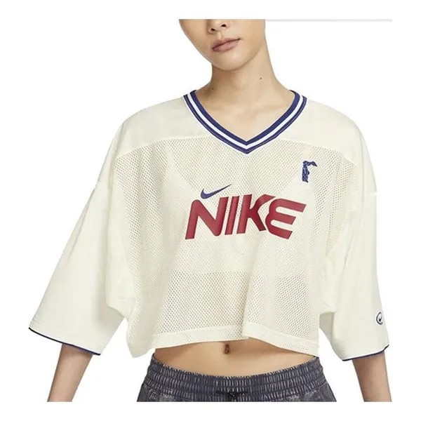 Майки спортивная одежда графические укороченные майки азиатские размеры Nike, бежевый