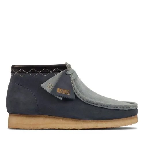 [26163259] Мужские ботинки Wallabee Clarks Originals Blue Combi