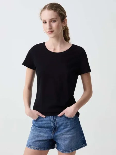 Футболка с круглым вырезом из джерси Ovs, цвет black