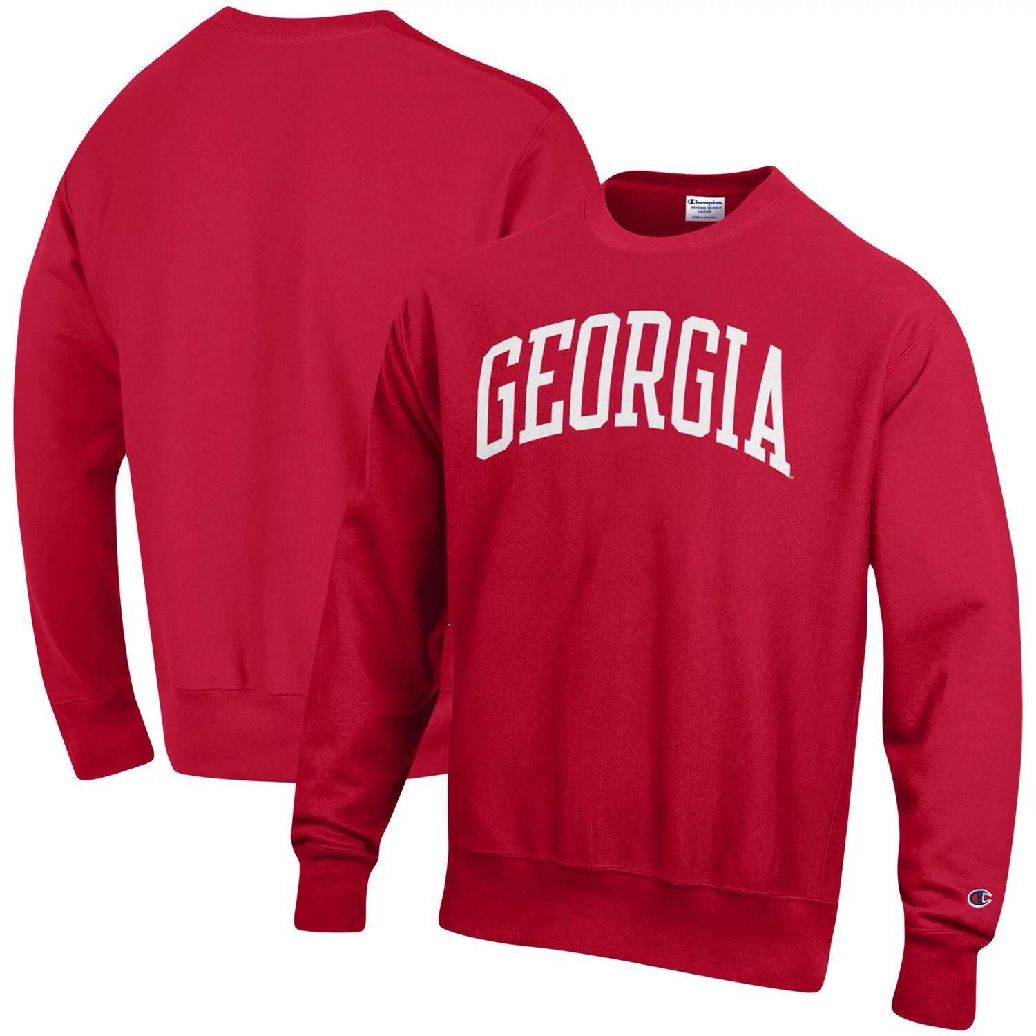 Мужской красный пуловер Georgia Bulldogs Arch обратного плетения свитшот Champion