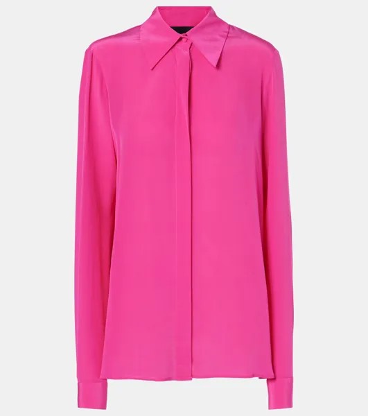 Рубашка Keltie из шелкового крепдешина Costarellos, цвет fuchsia