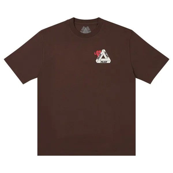 Футболка Palace Tri-Hearts 'Nice Brown', коричневый
