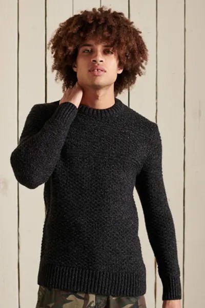 Свитер Jacob с круглым вырезом Superdry, черный