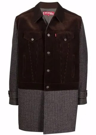 Junya Watanabe Man X Levi's однобортное пальто с контрастной вставкой