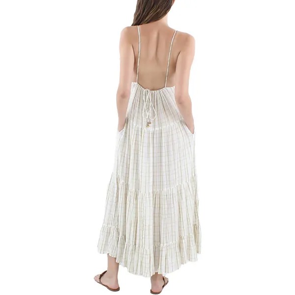 Женское хлопковое платье макси с оконным стеклом Marigold Free People, цвет Ivory Combo