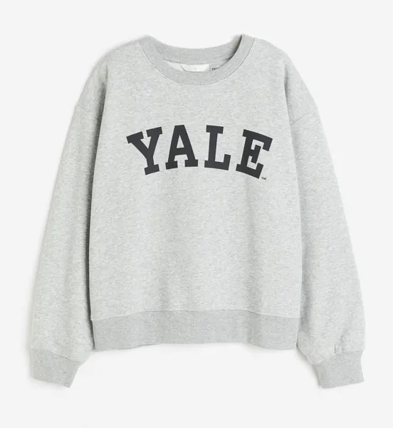 Свитшот H&M Yale with Motif, светло-серый