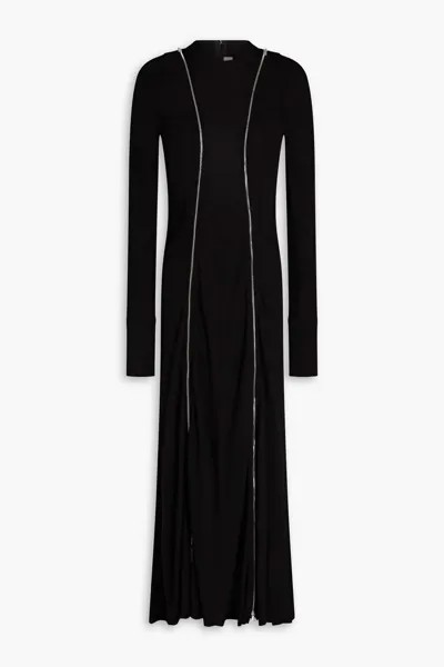 Платье миди из эластичного джерси с закрученным вырезом спереди Victoria Beckham, черный