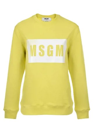 Желтый свитшот с логотипом MSGM